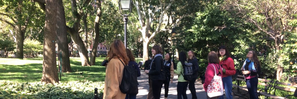 Feminist Bird Club + Eco Projects walk in Washington Square Park, Oct 5, 2019